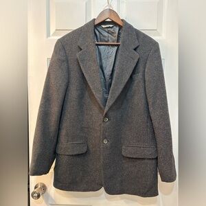 Eddie Bauer 100% Camel Hair Jacket Sport Coat Mens 40R Gray 2 Button Blazer